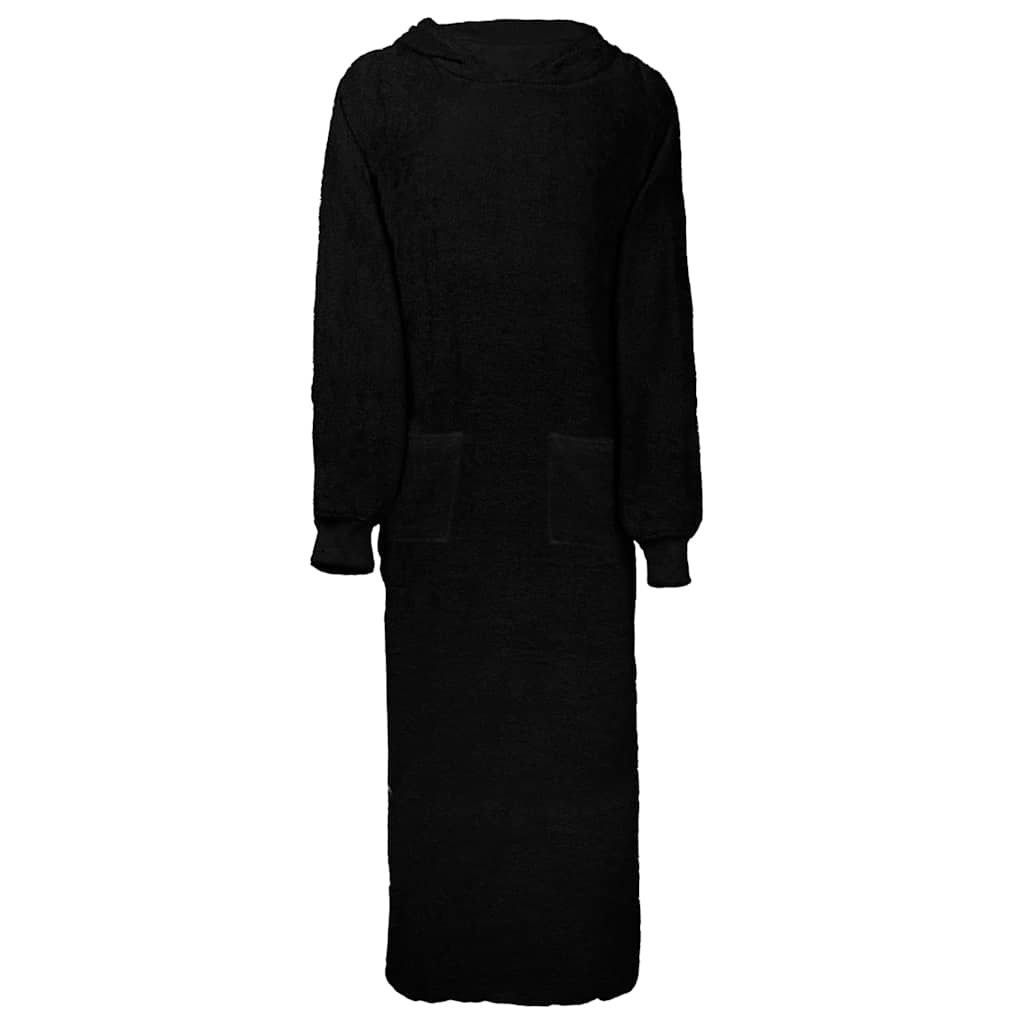 Vidaxl deken hoodie kinn zwart xxl katoen