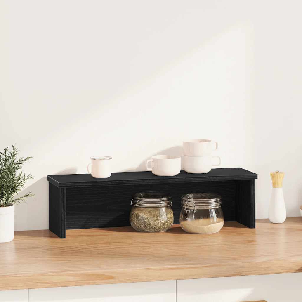 Vidaxl keukenrek stapelbaar 50x15x16 cm bewerkt hout zwart