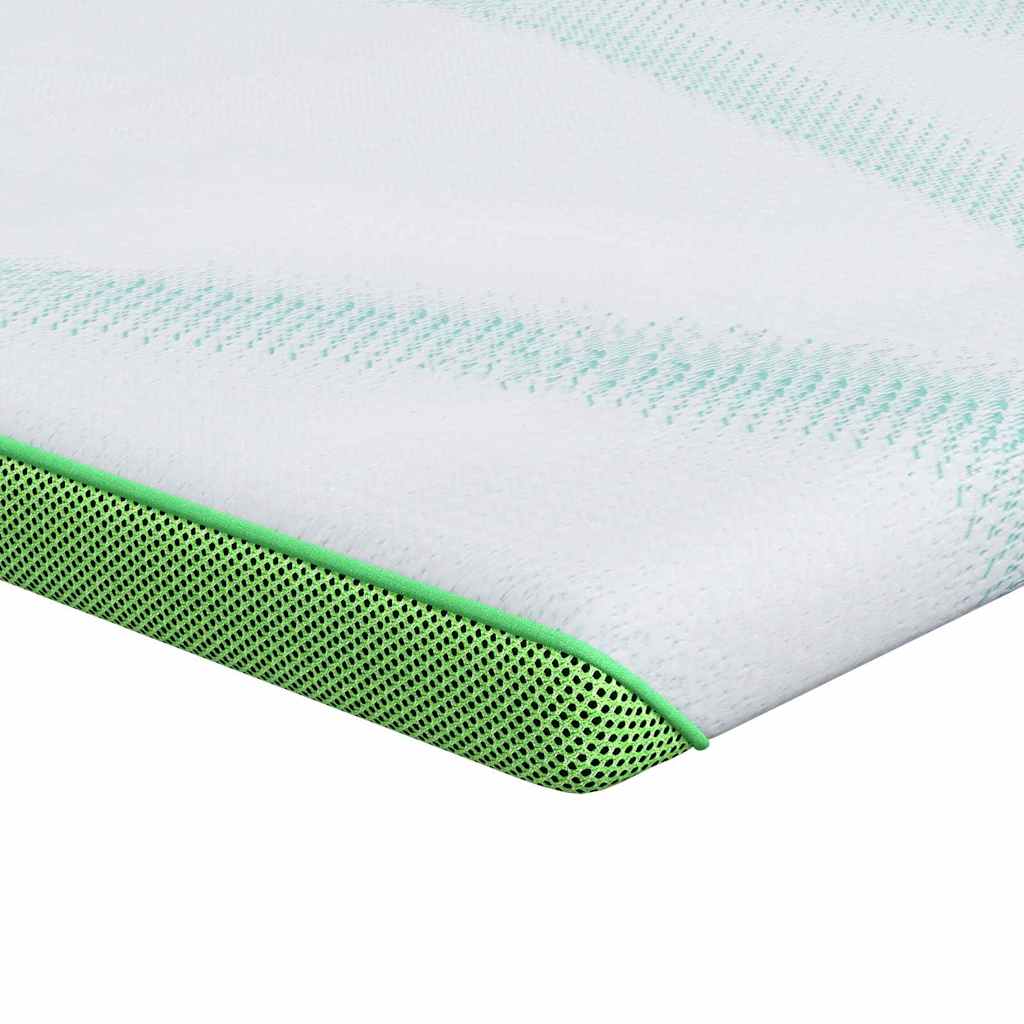 Vidaxl matrastopper wit en groen 140 x 190 cm jacquard stof