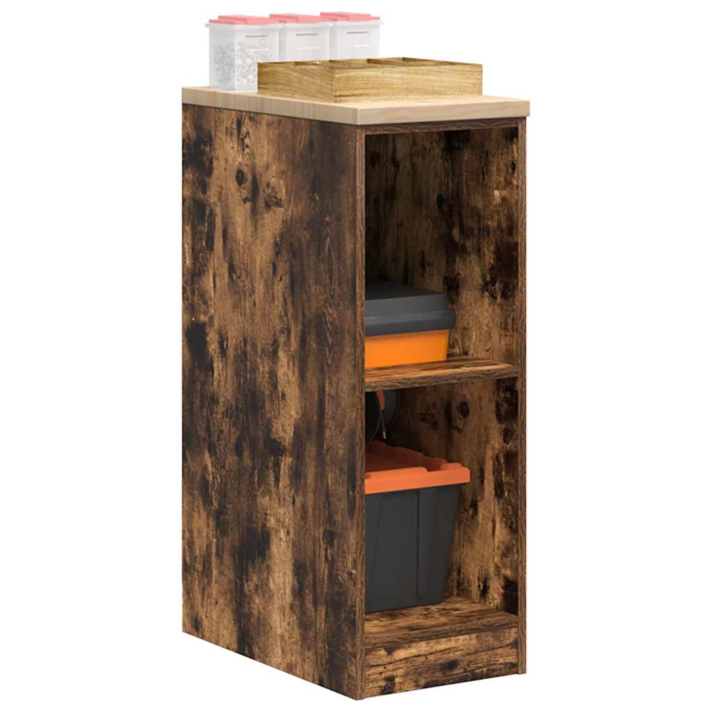 Vidaxl garagekast 30x51x85 cm massief grenenhout gerookt eiken