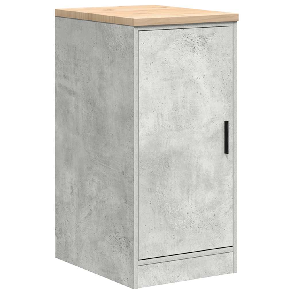 Vidaxl garagekast 40x51x85 cm massief grenenhout betongrijs