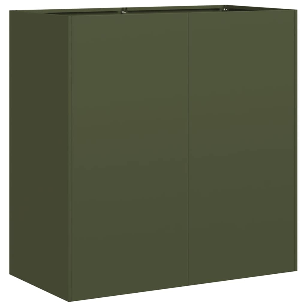 Vidaxl plantenbak 40x40x80 cm koudgewalst staal olijfgroen