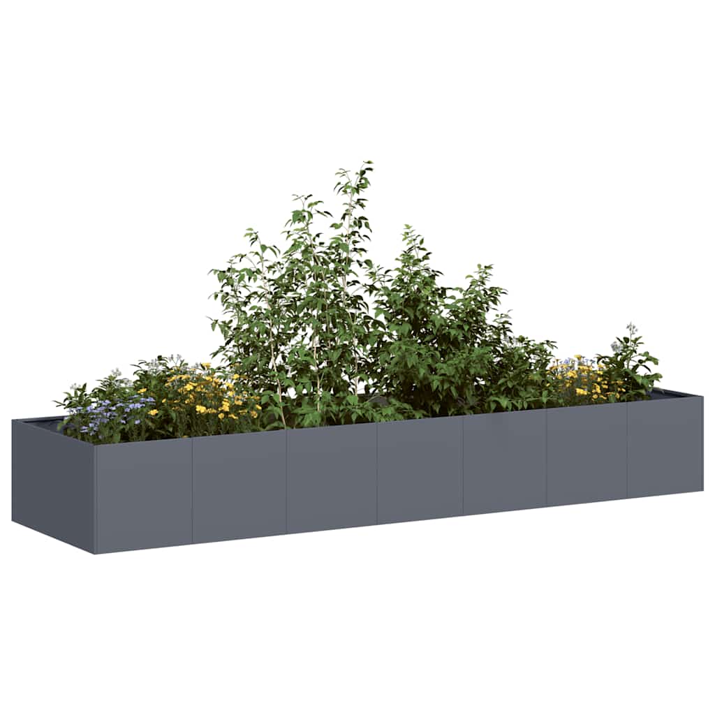 Vidaxl plantenbak 280x80x40 cm staal antracietkleurig