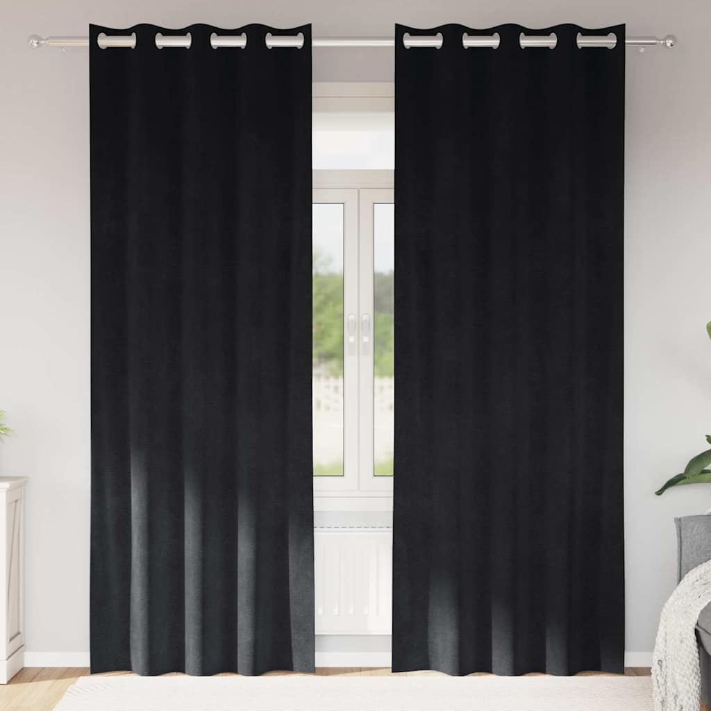 Vidaxl verduisterende gordijnen 2 pcs zwart 140 x 245 cm fluweel