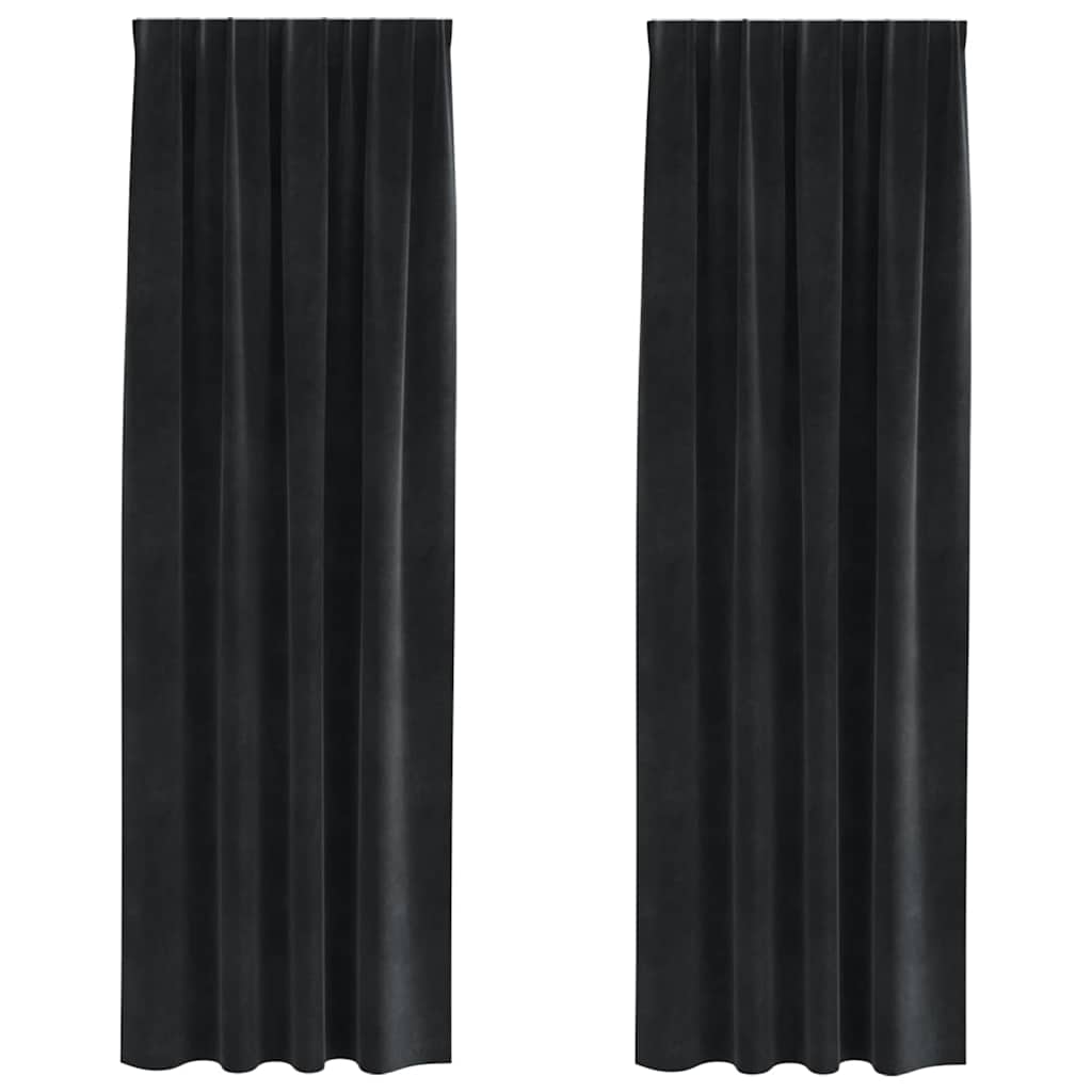 Vidaxl verduisterende gordijnen 2 pcs zwart 140 x 245 cm fluweel