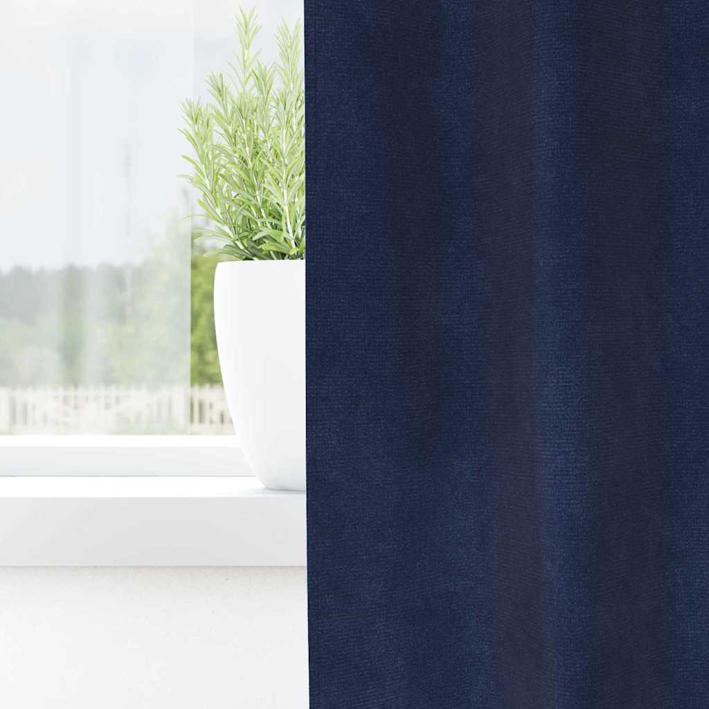 Vidaxl verduisterende gordijnen 2 pcs donkerblauw 140 x 245 cm fluweel