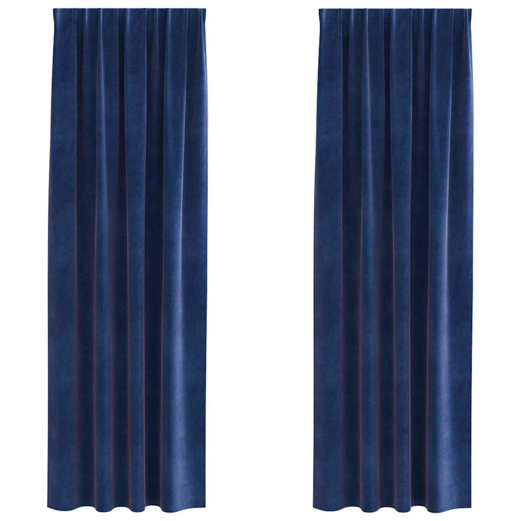 Vidaxl verduisterende gordijnen 2 pcs donkerblauw 140 x 245 cm fluweel