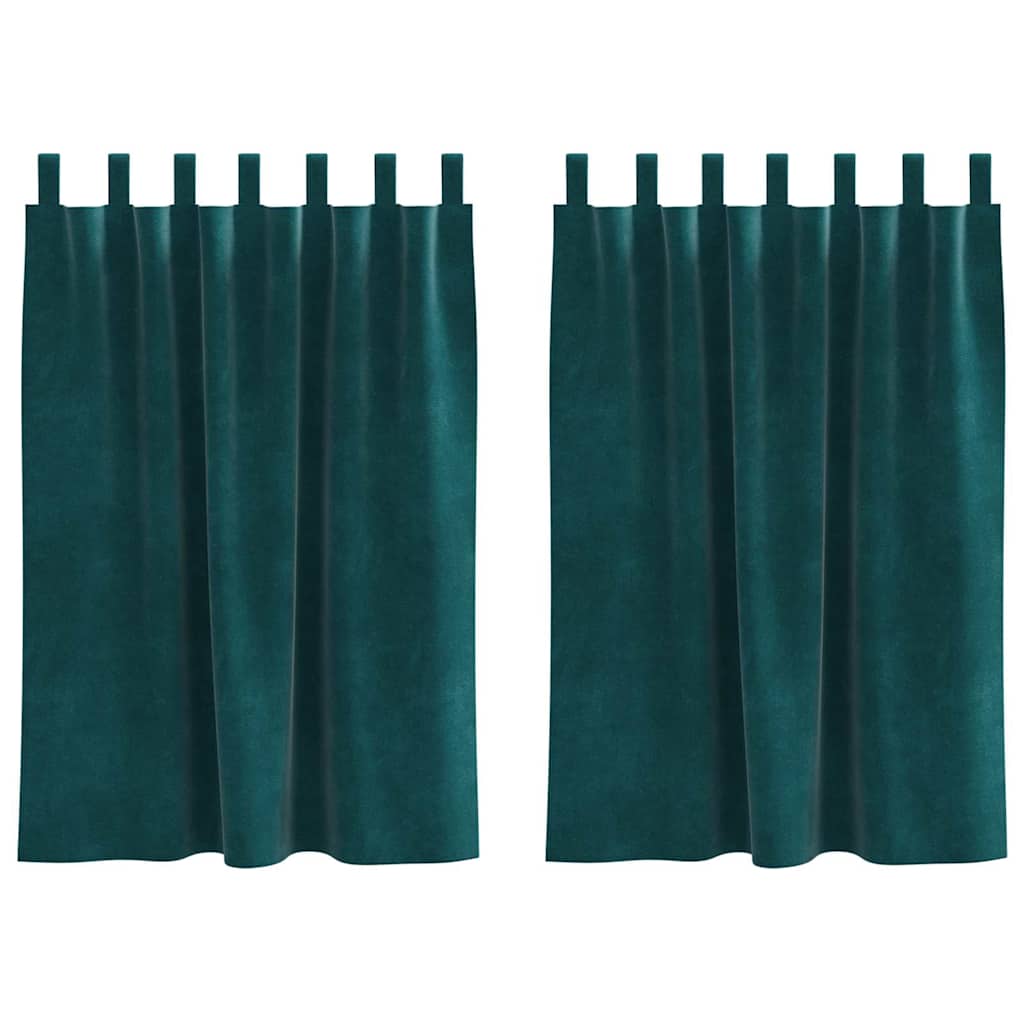Vidaxl verduisterende gordijnen 2 pcs donkergroen 140 x 140 cm fluweel
