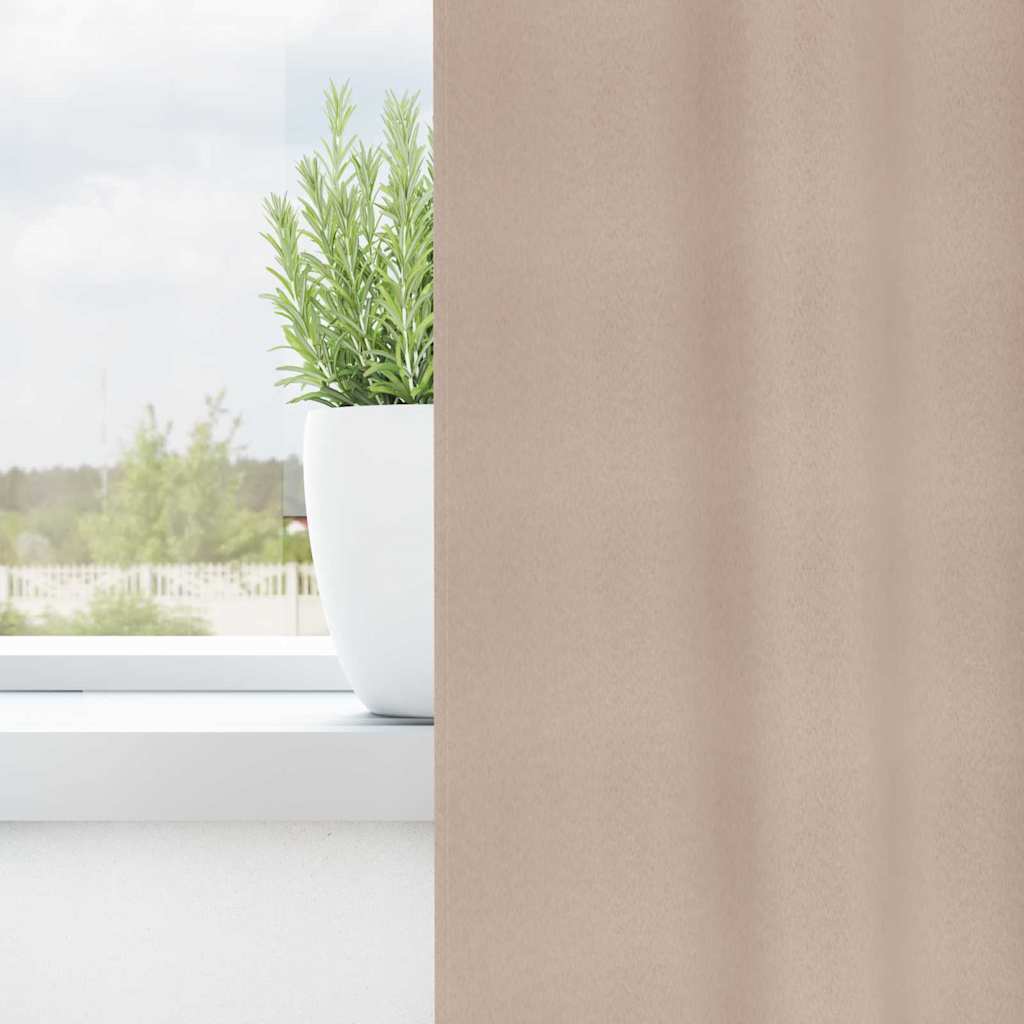 Vidaxl zwart-out gordijnen met ringen 2 pcs taupe 260 x 140 cm