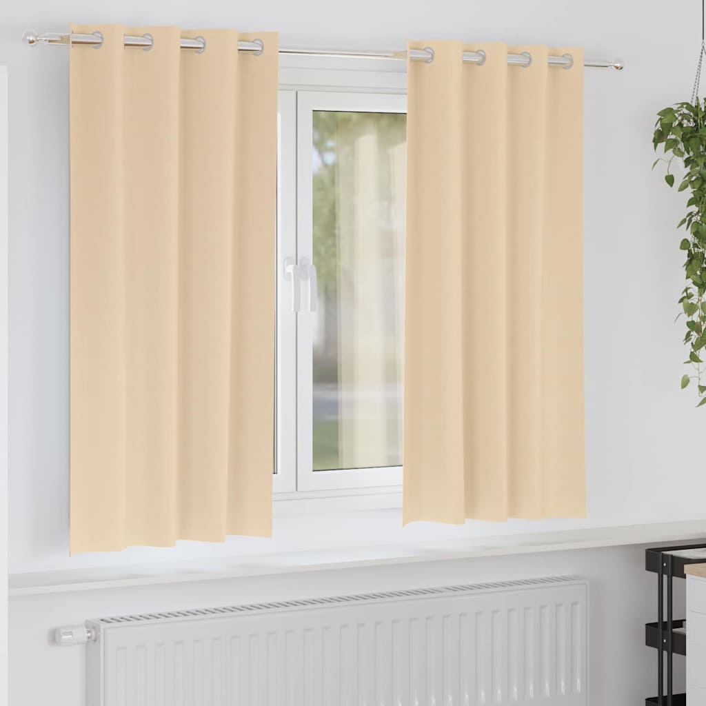 Vidaxl zwart-out gordijnen met ringen 2 pcs crème 175 x 140 cm