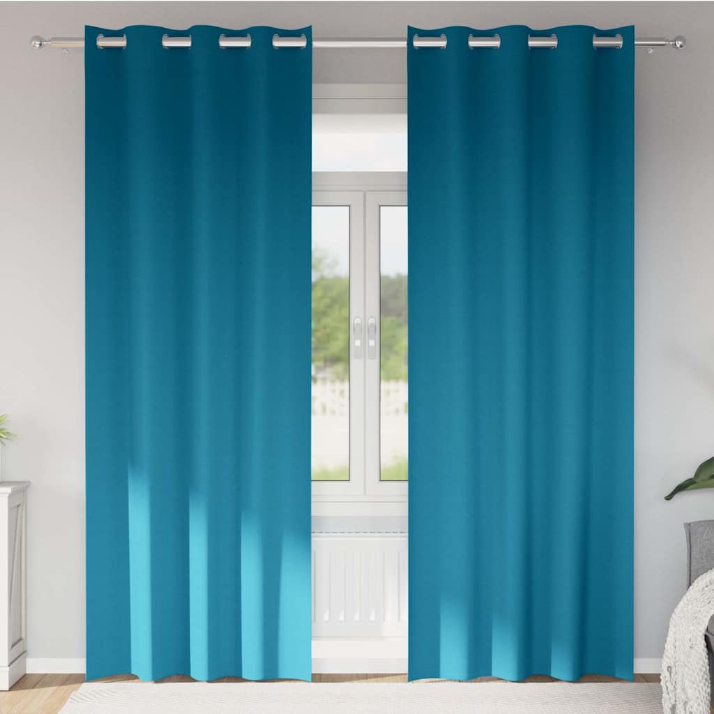 Vidaxl zwart-out gordijnen met ringen 2 pcs turquoise 245 x 140 cm