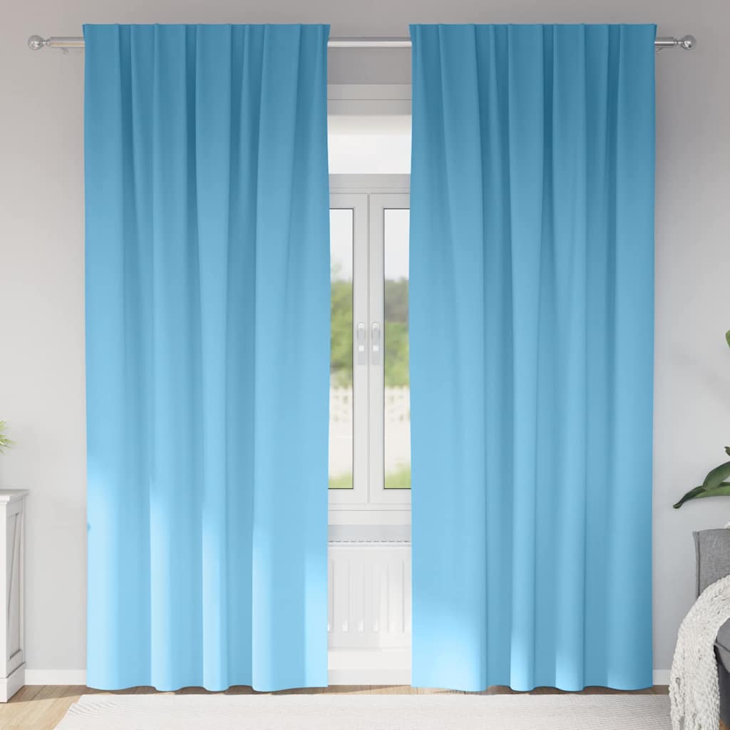 Vidaxl zwart-out gordijnen met ringen 2 pcs lichtblauw 260 x 140 cm