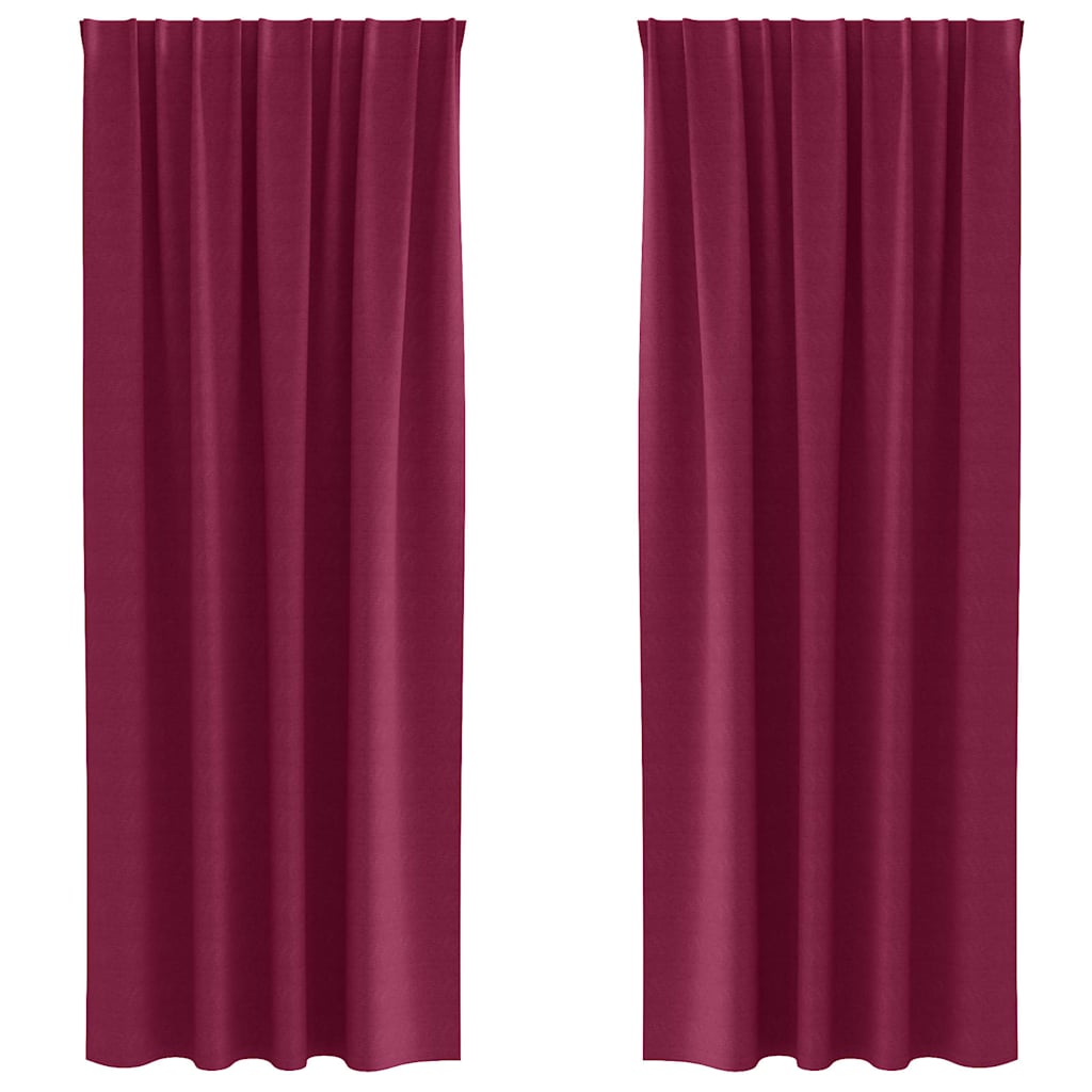 Vidaxl zwart-out gordijnen met ringen 2 pcs wijnrood 225 x 140 cm
