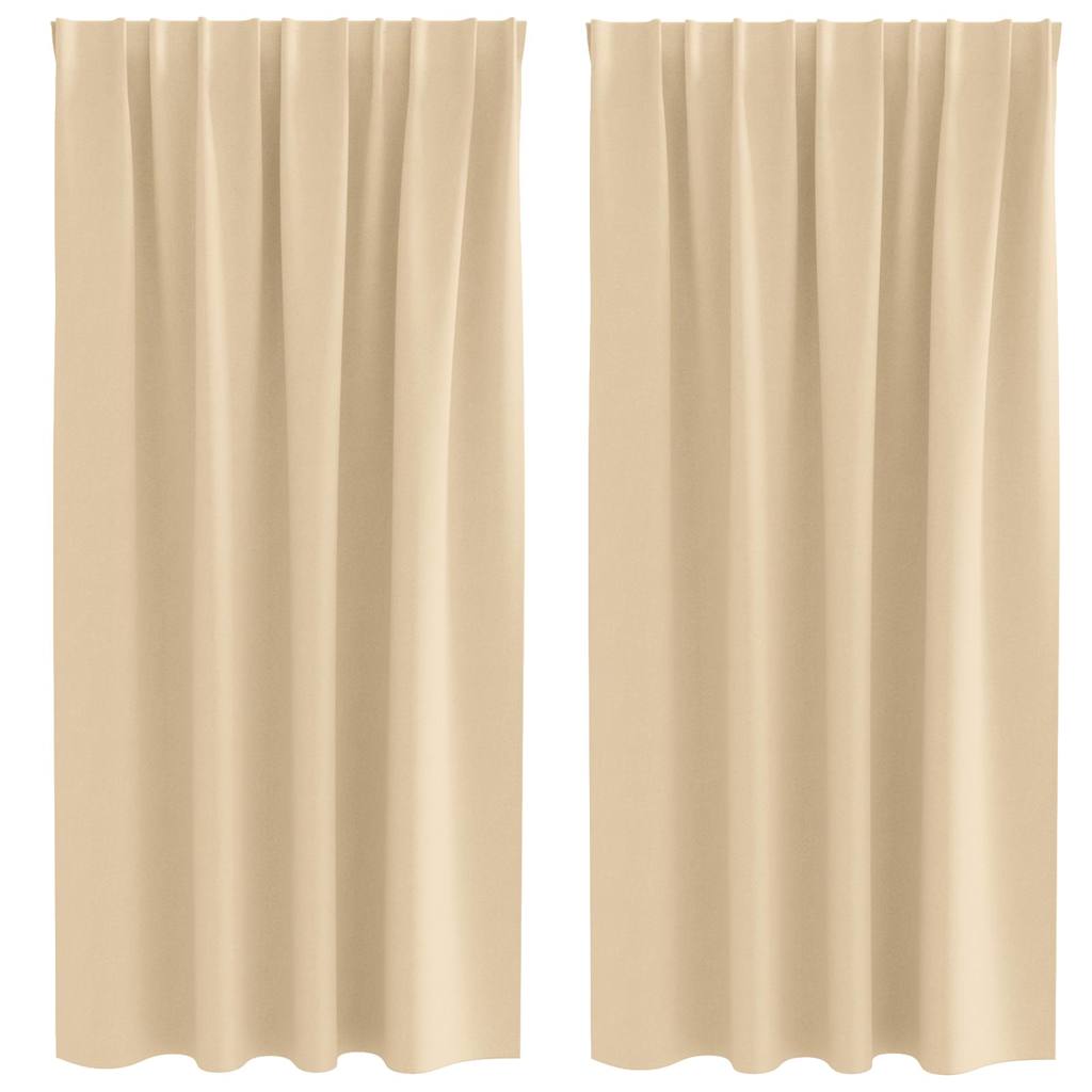 Vidaxl zwart-out gordijnen met ringen 2 pcs crème 175 x 140 cm