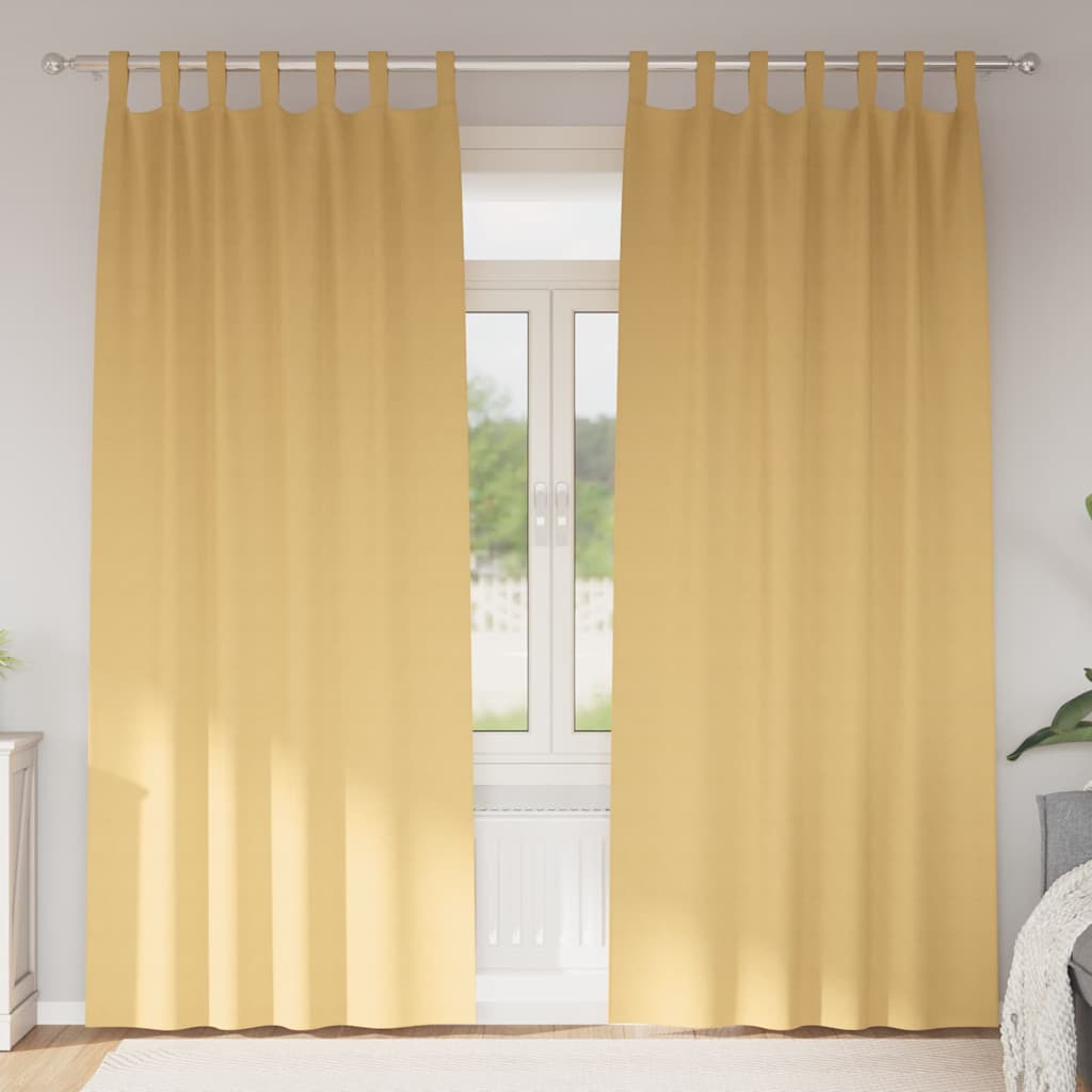 Vidaxl zwart-out gordijnen met ringen 2 pcs beige 225 x 140 cm