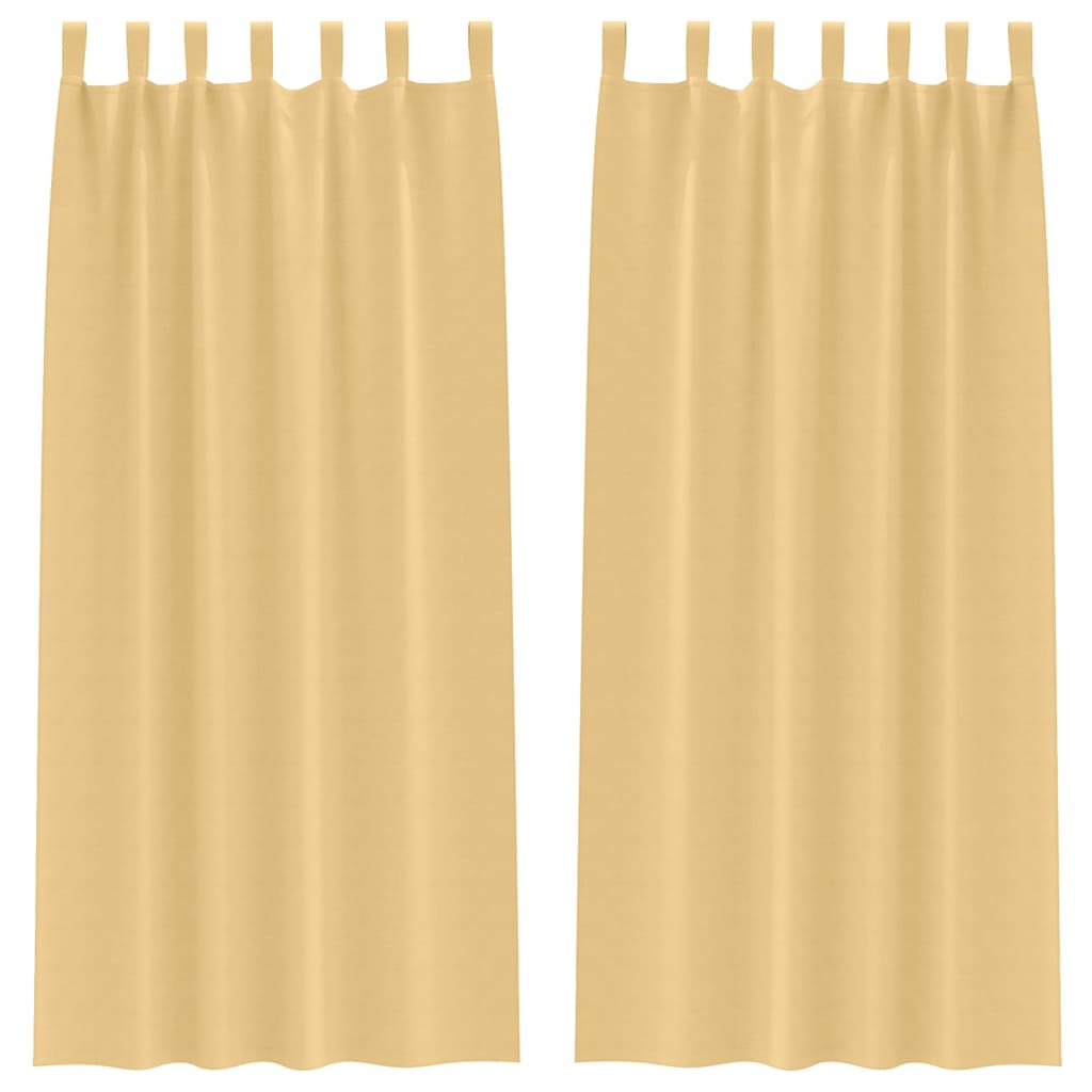 Vidaxl zwart-out gordijnen met ringen 2 pcs beige 225 x 140 cm