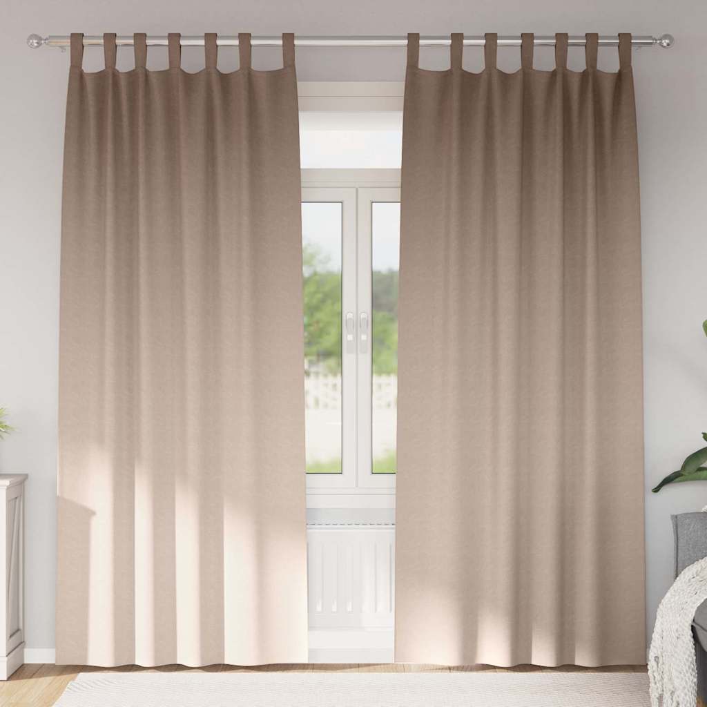 Vidaxl zwart-out gordijnen met ringen 2 pcs taupe 225 x 140 cm