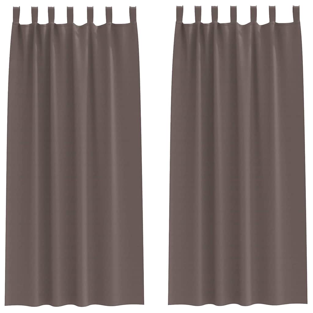 Vidaxl zwart-out gordijnen met ringen 2 pcs donkerbruin 260 x 140 cm