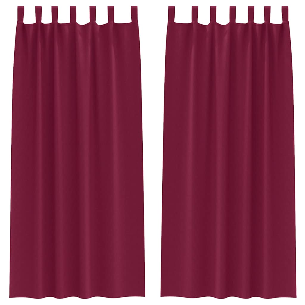 Vidaxl zwart-out gordijnen met ringen 2 pcs wijnrood 225 x 140 cm