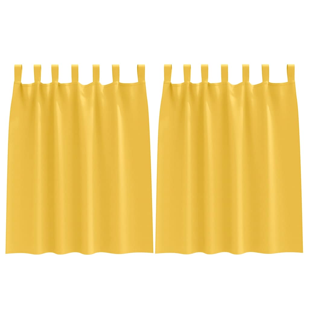 Vidaxl zwart-out gordijnen met ringen 2 pcs mosterdgeel 140 x 140 cm