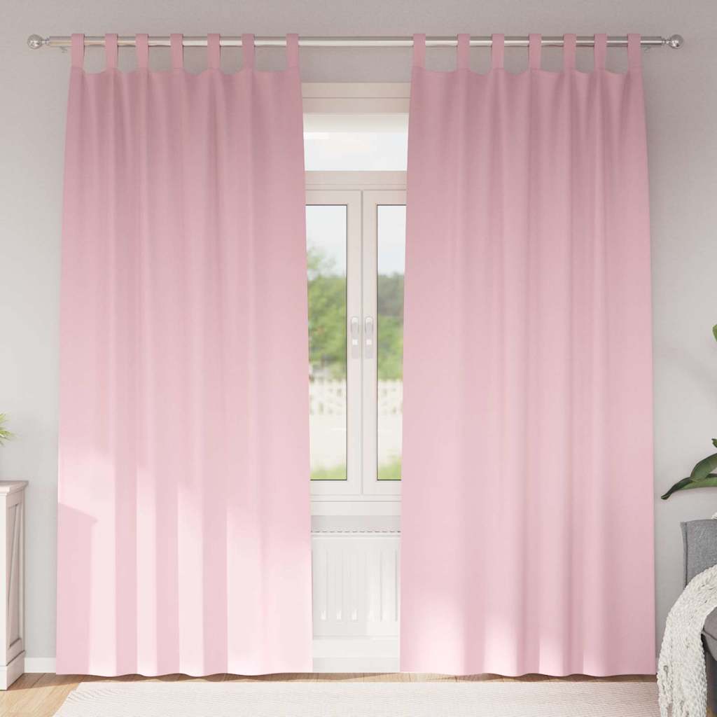 Vidaxl zwart-out gordijnen met ringen 2 pcs babyroze 245 x 140 cm