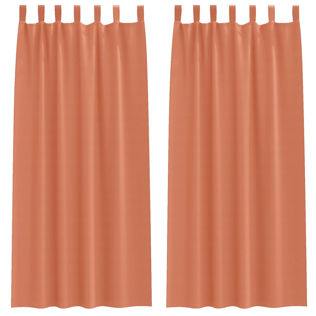 Vidaxl zwart-out gordijnen met ringen 2 pcs terracotta 260 x 140 cm