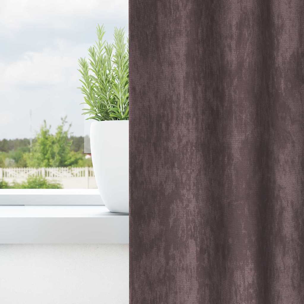 Vidaxl velvet gordijnen met gordijnen 2 pcs bruin 245 x 140 cm fluweel