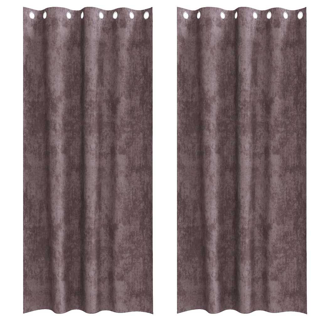 Vidaxl velvet gordijnen met gordijnen 2 pcs bruin 245 x 140 cm fluweel
