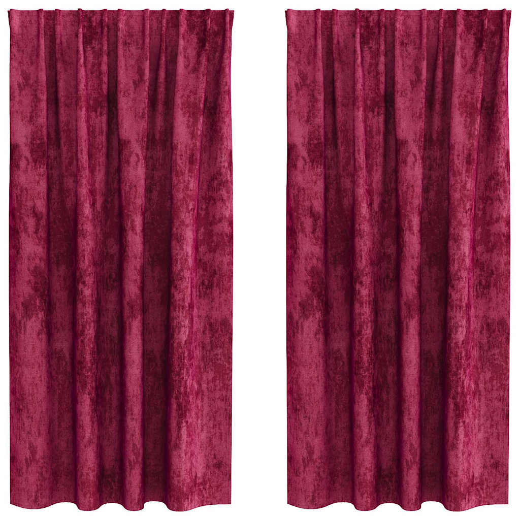 Vidaxl velvet gordijnen 2 pcs wijnrood 175 x 140 cm fluweel