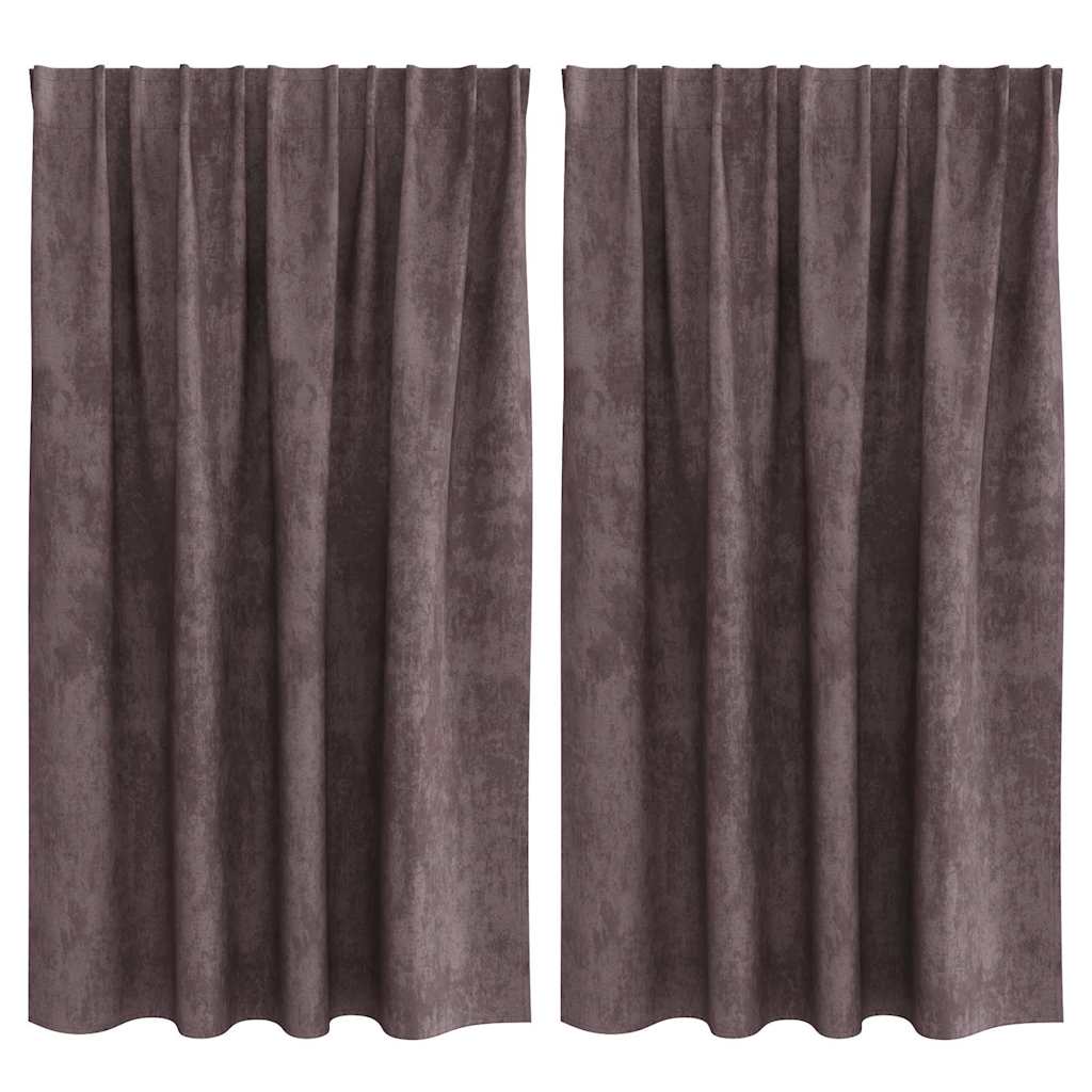 Vidaxl velvet gordijnen met gordijnen 2 pcs bruin 140 x 140 cm fluweel