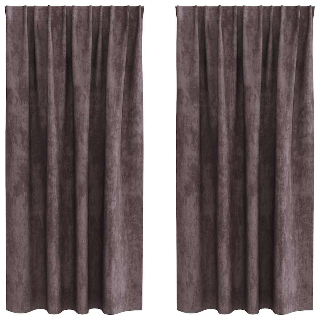 Vidaxl velvet gordijnen met gordijnen 2 pcs bruin 175 x 140 cm fluweel