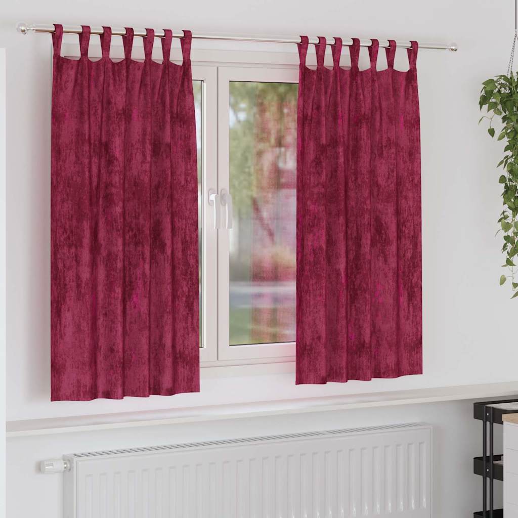Vidaxl velvet gordijnen 2 pcs wijnrood 175 x 140 cm fluweel