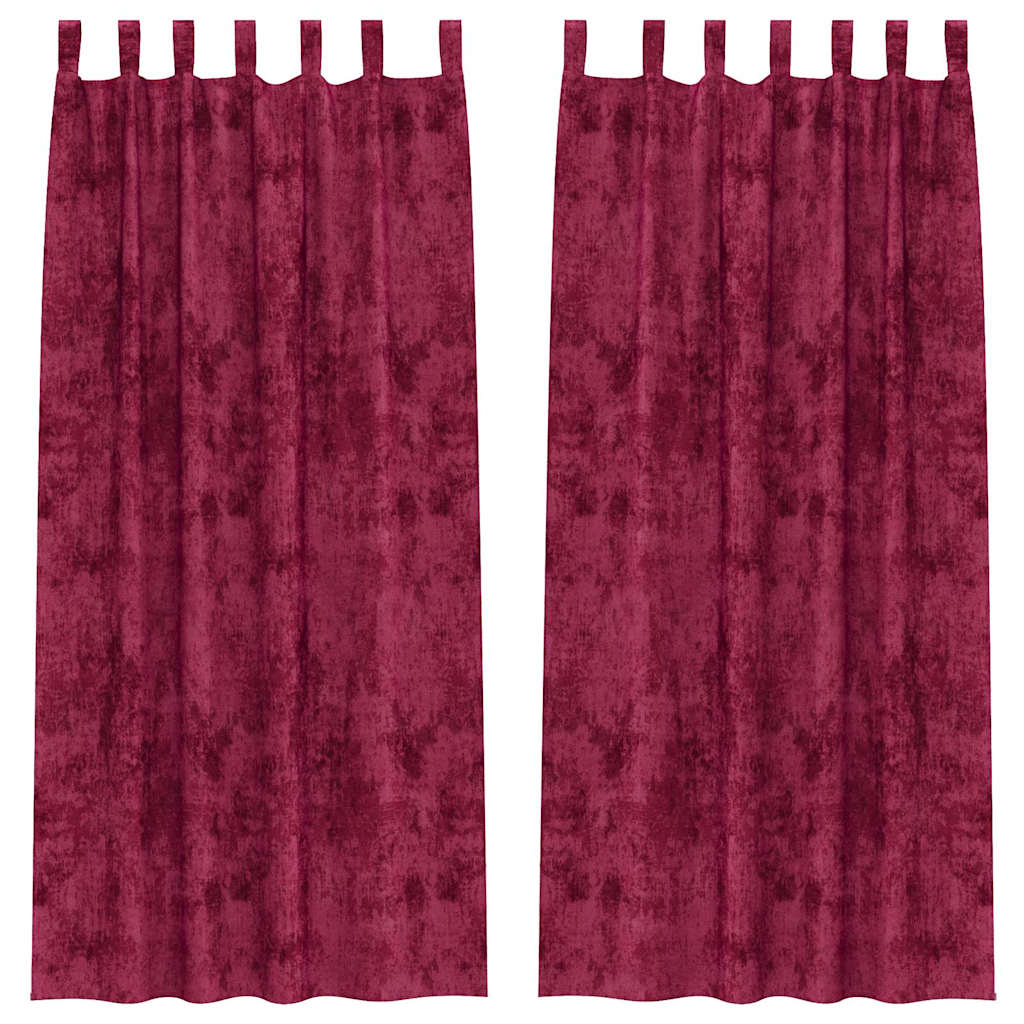 Vidaxl velvet gordijnen 2 pcs wijnrood 260 x 140 cm fluweel