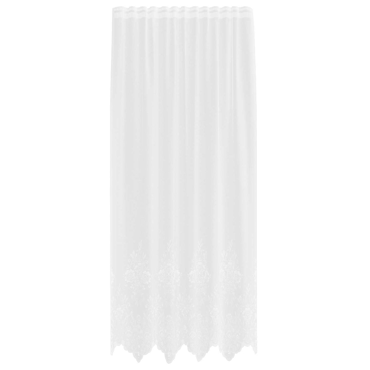 Vidaxl kantgordijn met gordijnen bloemen wit 245x150cm polyester