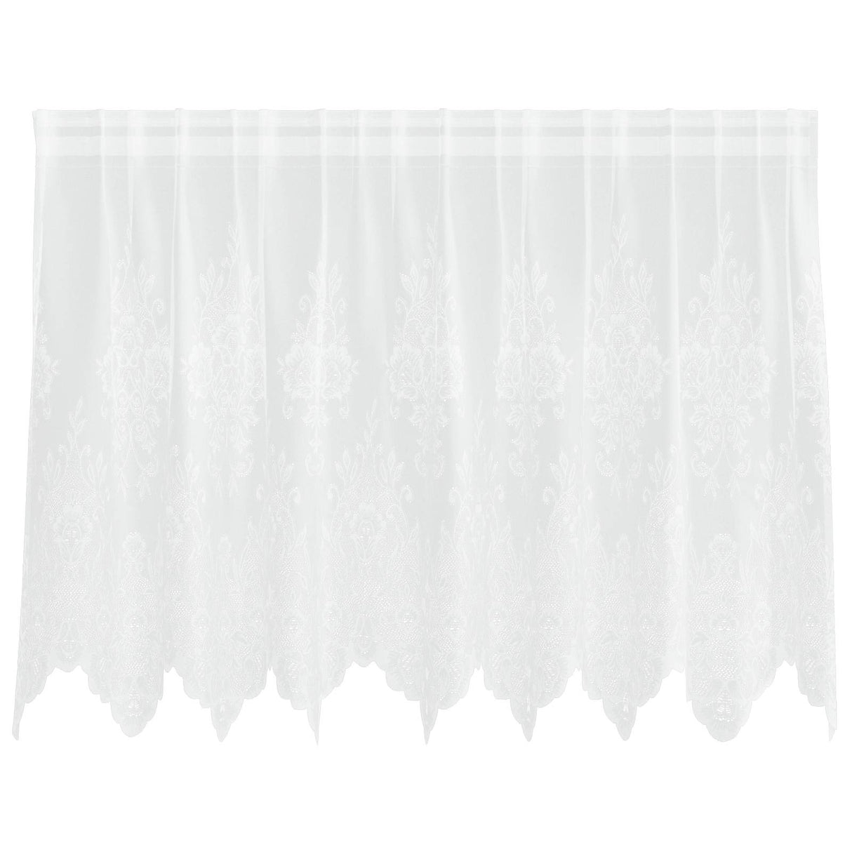 Vidaxl kantgordijn met gordijnen bloemen wit 100 x 200 cm polyester