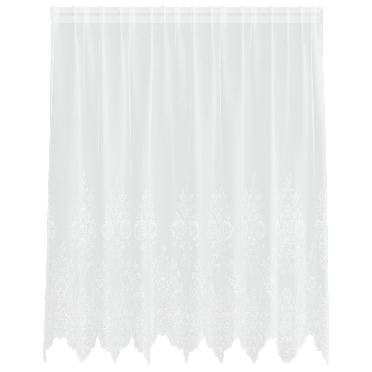 Vidaxl kantgordijn met gordijnen bloemen wit 160 x 200 cm polyester