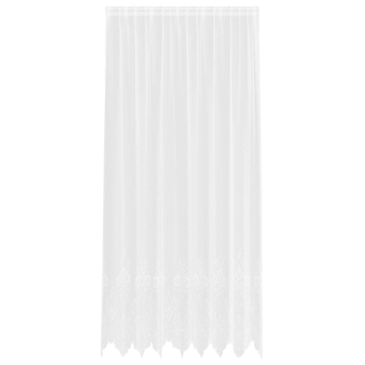 Vidaxl kantgordijn met gordijnen bloemen wit 300 x 200 cm polyester