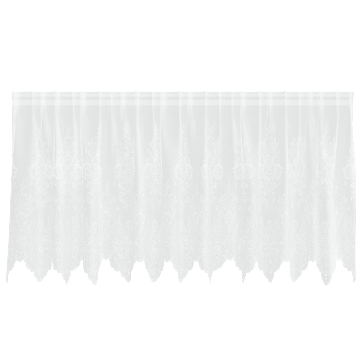 Vidaxl kantgordijn met gordijnen bloemen wit 100 x 300 cm polyester