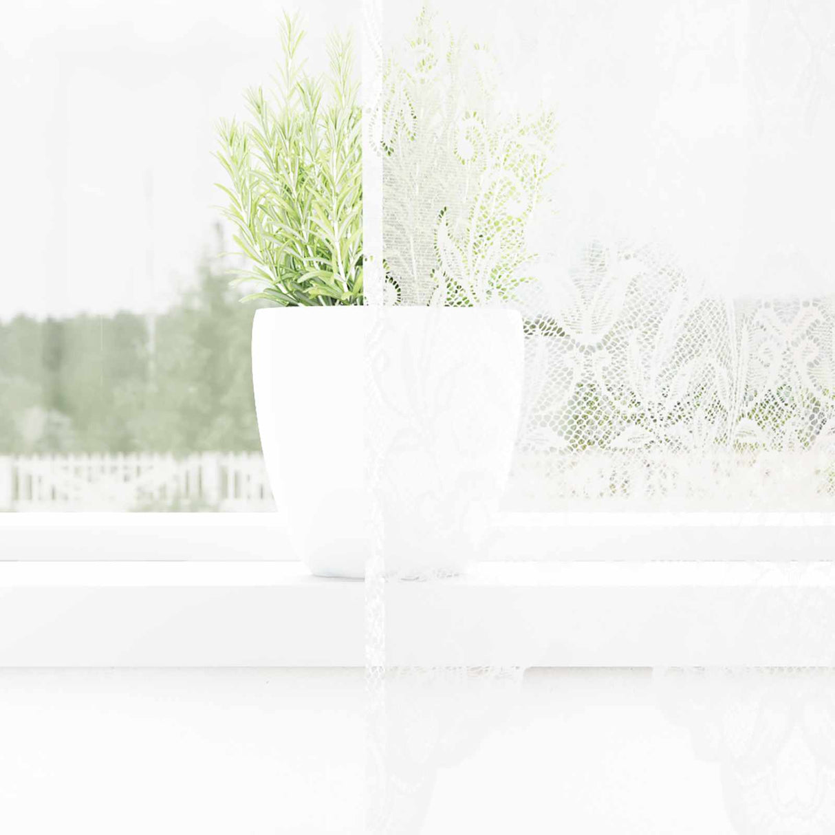 Vidaxl kantgordijn met gordijnen bloemen wit 280 x 300 cm polyester