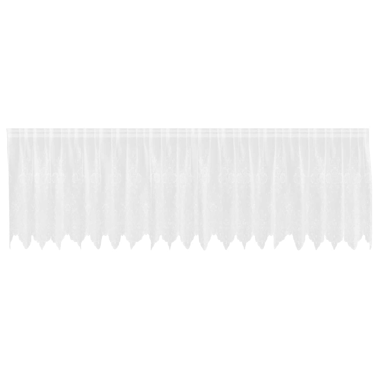 Vidaxl kantgordijn met gordijnen bloemen wit 80 x 500 cm polyester