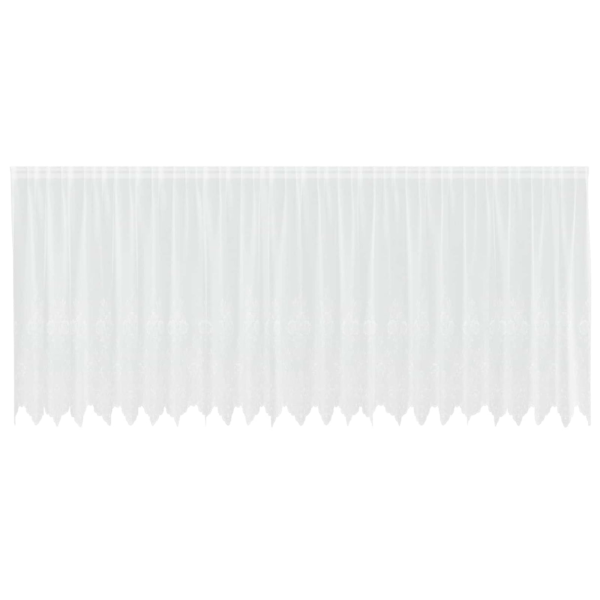 Vidaxl kantgordijn met gordijnen bloemen wit 140 x 600 cm polyester