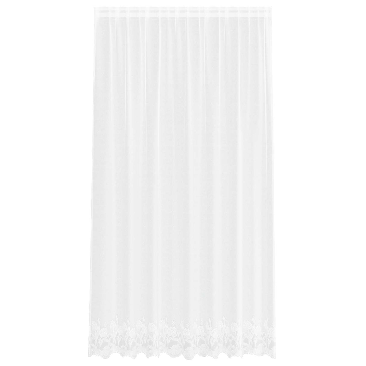 Vidaxl kantgordijn met gordijnen bloemen wit 245 x 200 cm polyester