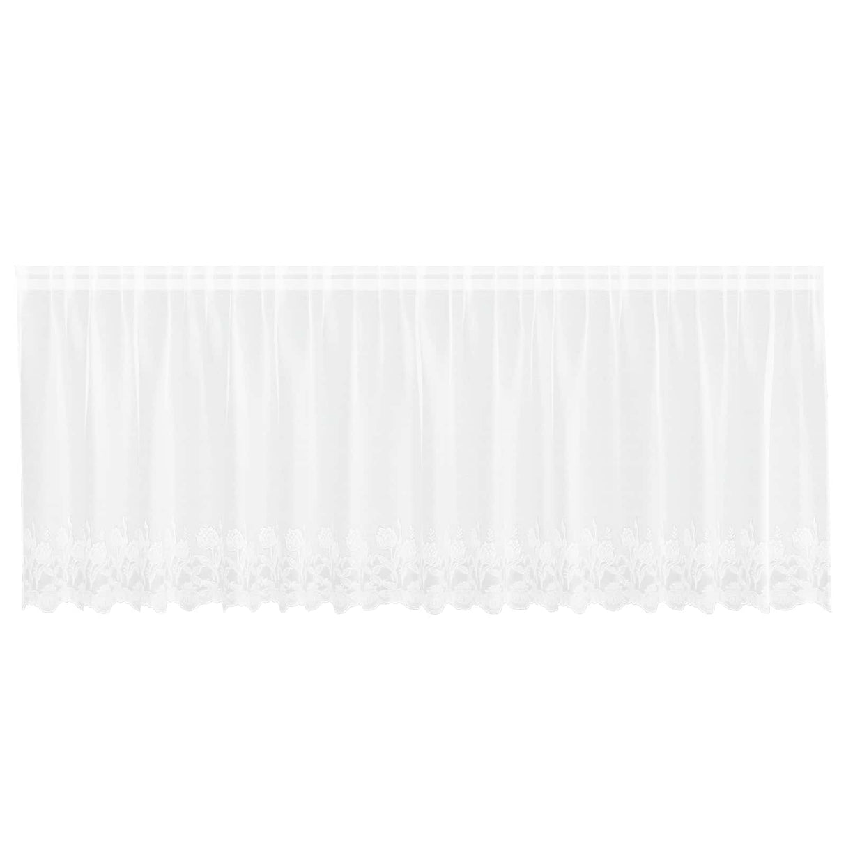 Vidaxl kantgordijn met gordijnen bloemen wit 120 x 400 cm polyester