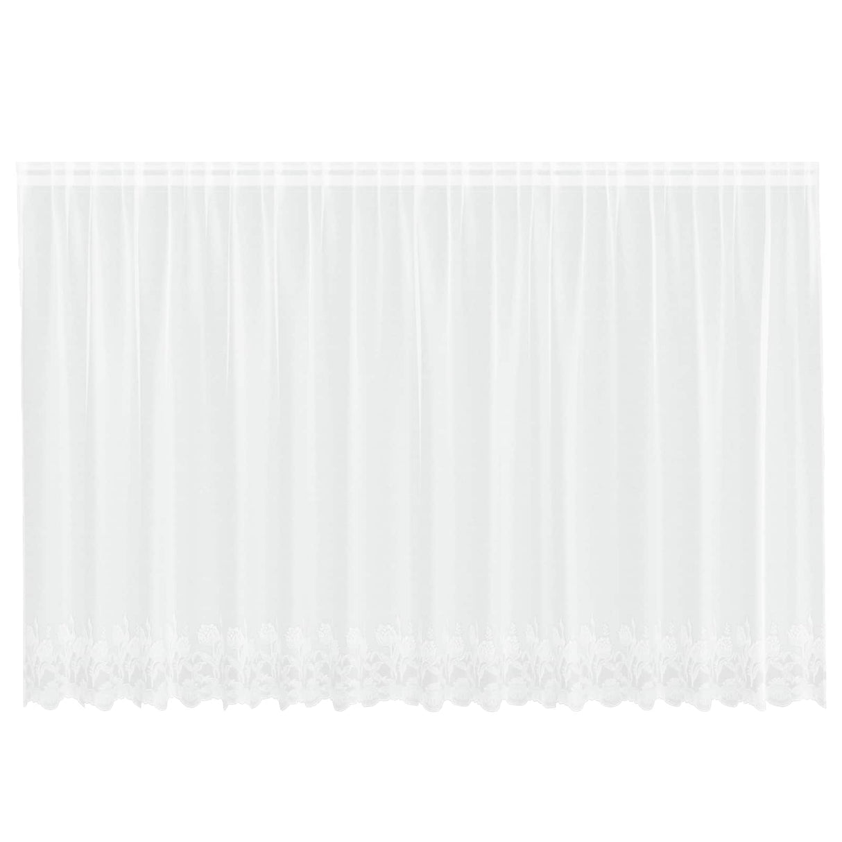 Vidaxl kantgordijn met gordijnen bloemen wit 140 x 400 cm polyester