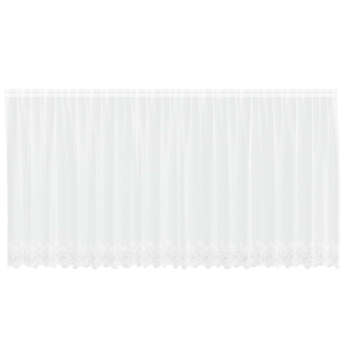 Vidaxl kantgordijn met gordijnen bloemen wit 180 x 500 cm polyester