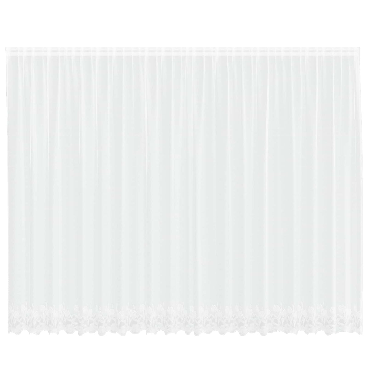 Vidaxl kantgordijn met gordijnen bloemen wit 245 x 500 cm polyester