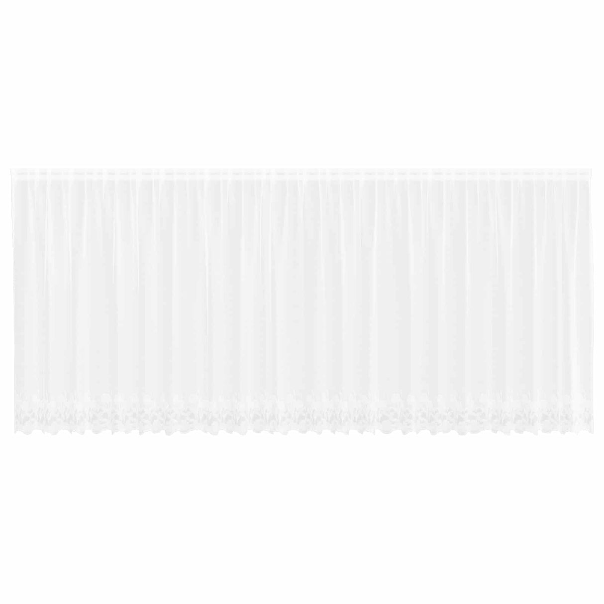 Vidaxl kantgordijn met gordijnen bloemen wit 180 x 600 cm polyester