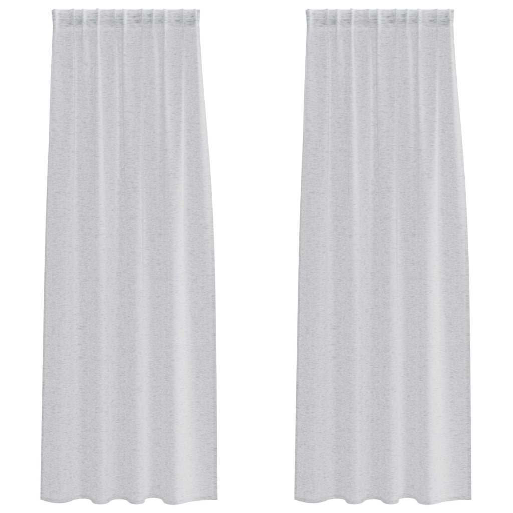 Vidaxl voile gordijn 2 pcs lichtgrijs 225 x 140 cm polyester