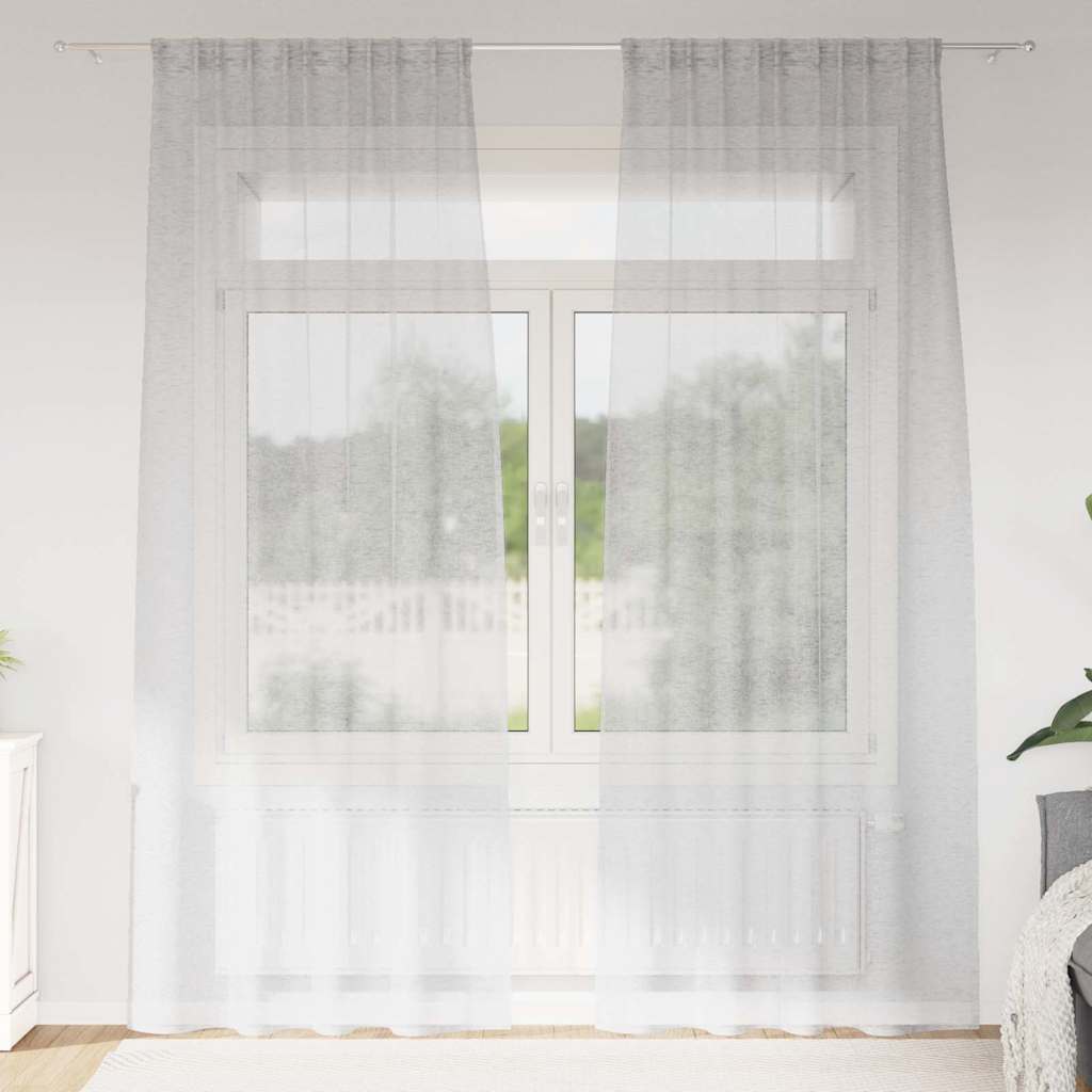 Vidaxl voile gordijn 2 pcs lichtgrijs 245 x 140 cm polyester