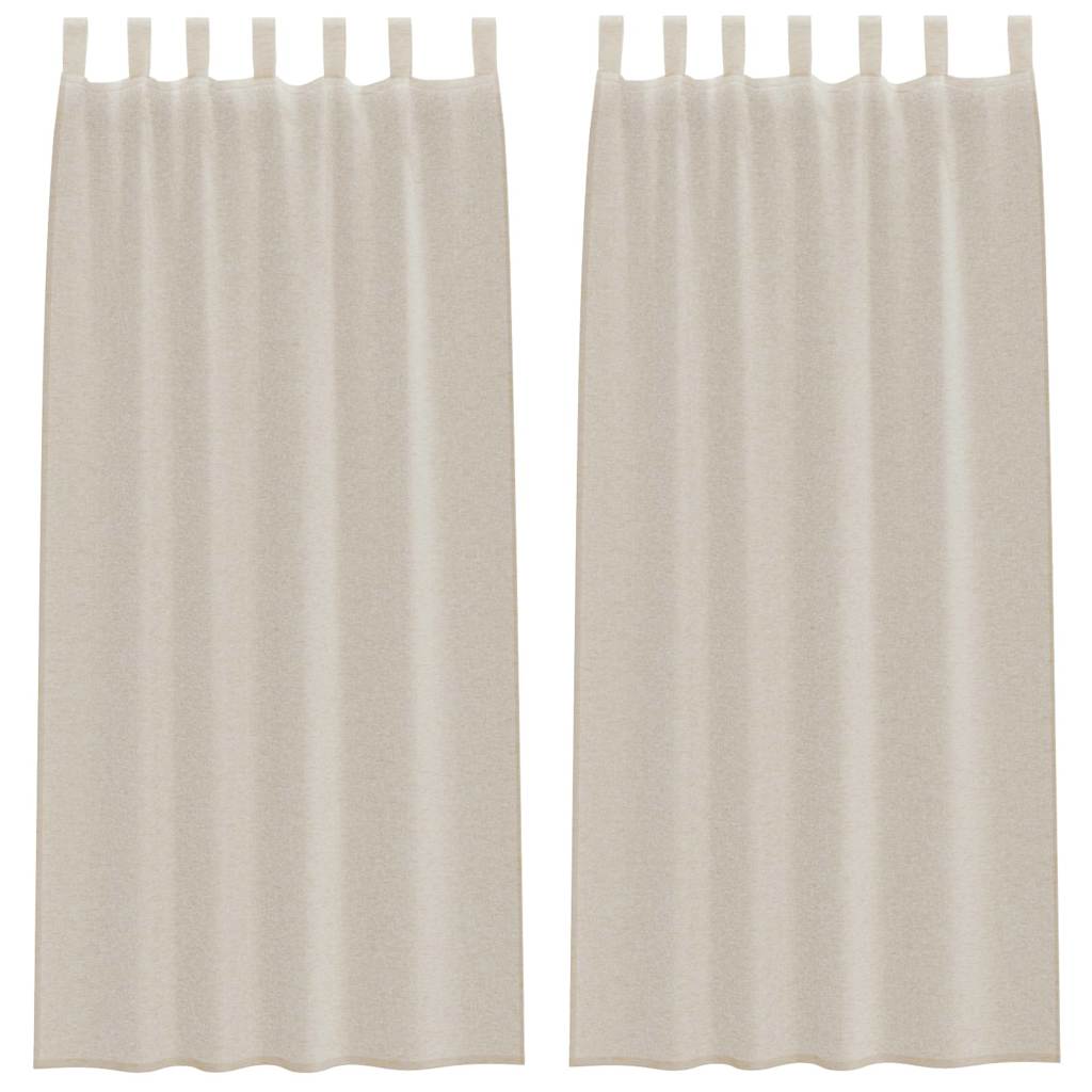 Vidaxl voile gordijn met gordijnen 2 pcs zand 260 x 140 cm polyester